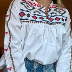 White Embroidered Blouse